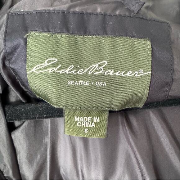 Eddie Bauer Black Goose Down Longline Puffer Jacket Size Small - Picture 7 of 9